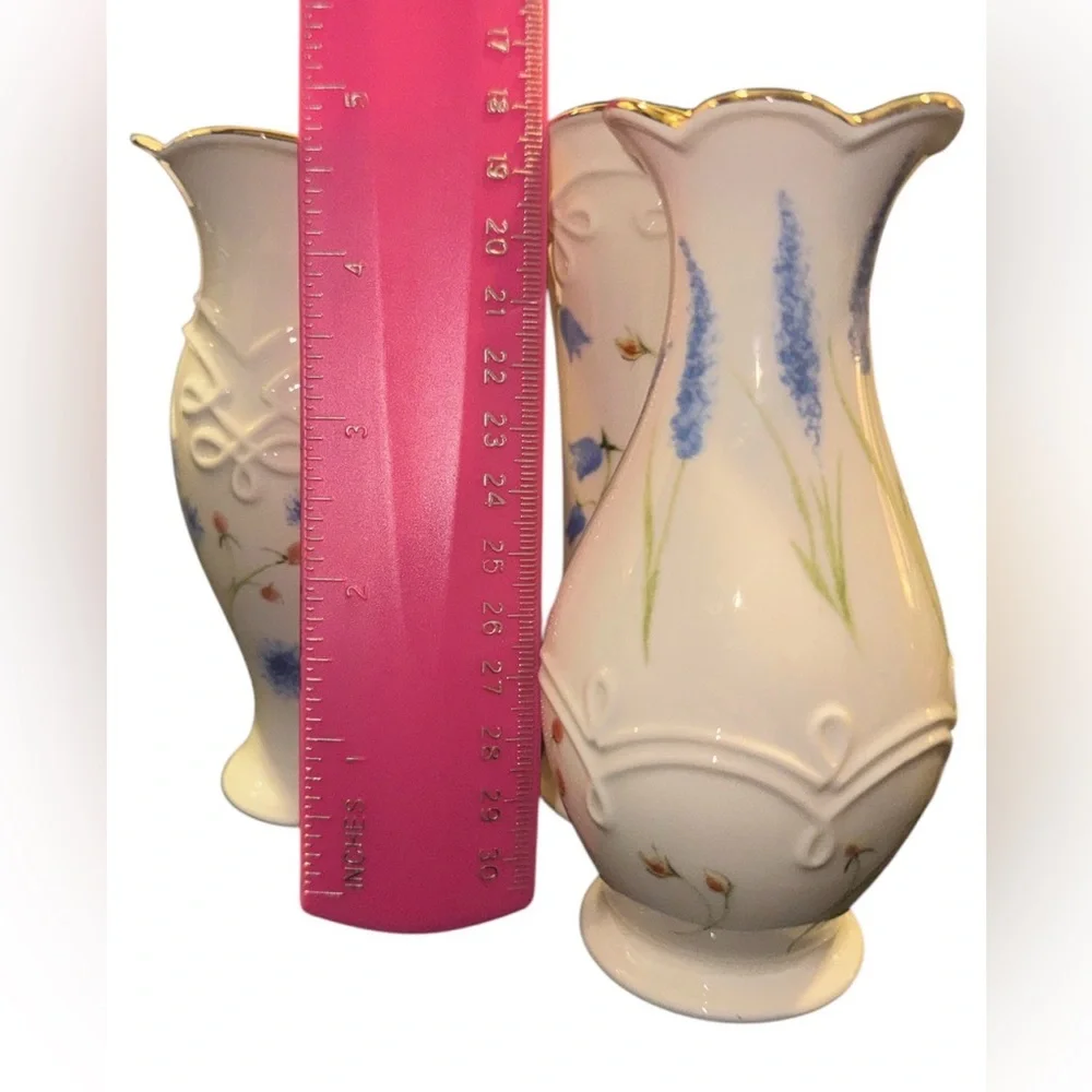 Vintage Lenox Floral Bud Vases | Set of 3 | Gold Trim Porcelain